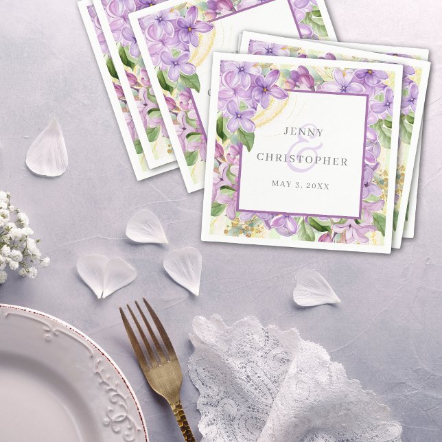 Purple Lilac Wedding Napkins (Creator Uploaded)