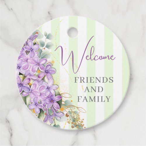 Purple Lilac Wedding Welcome Favor Tag