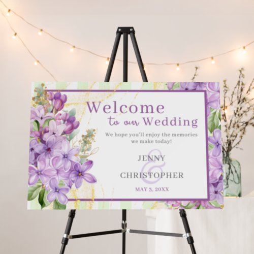 Purple Lilac Wedding Welcome Sign
