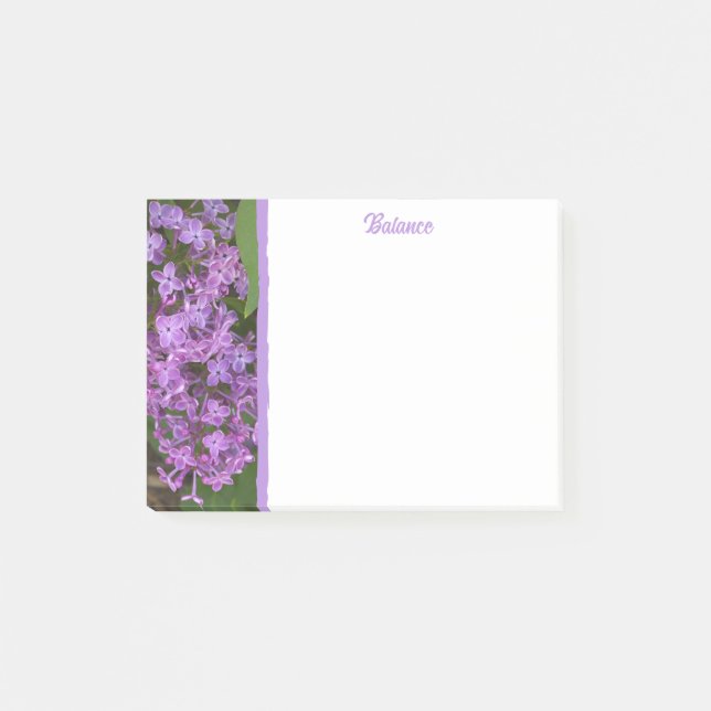Purple Lilacs Balance Notes (Front)