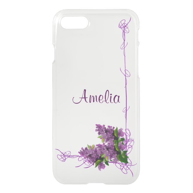 Purple Lilacs iPhone 7 Clearly™ Deflector Case (Back)