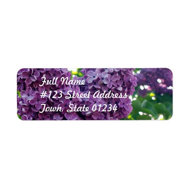 Purple Lilacs  Mailing Label (Front)
