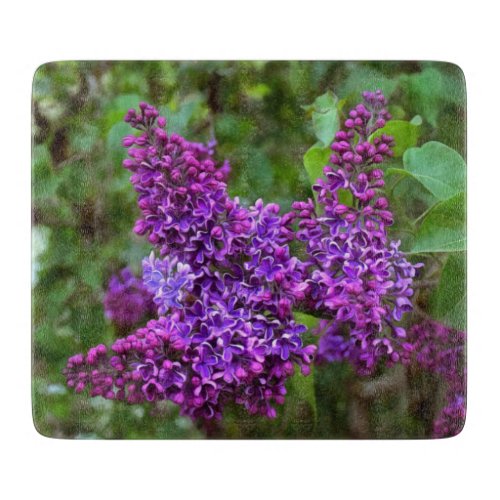 Purple Lilacs on a Spring Day Cutting Board
