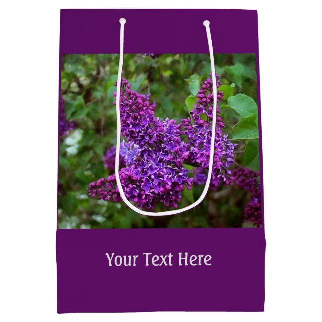 Purple Lilacs on a Spring Day Medium Gift Bag (Back)