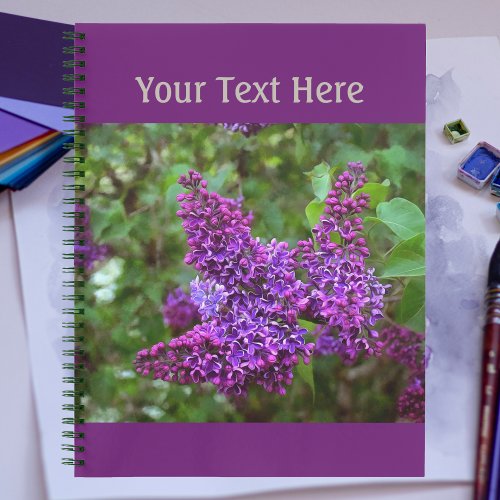 Purple Lilacs on a Spring Day Personalized Notebook