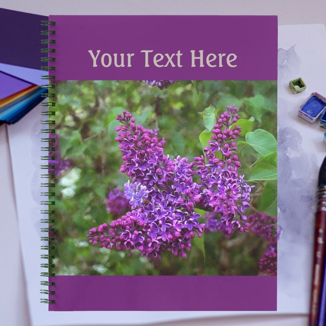 Purple Lilacs on a Spring Day Personalized Notebook (Creator Uploaded)