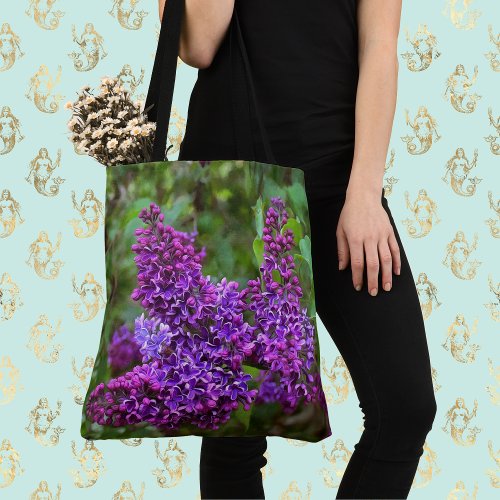 Purple Lilacs on a Spring Day Tote Bag