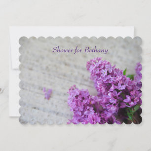 Purple lilacs on old sheet music invitation