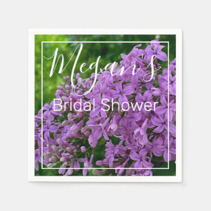 Purple lilacs romantic elegant purple floral photo napkins