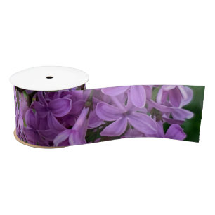 Purple lilacs romantic elegant purple floral photo satin ribbon
