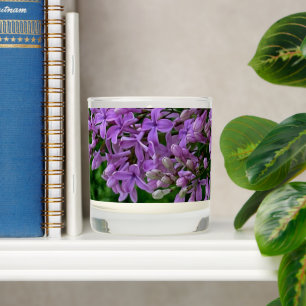 Purple lilacs romantic elegant purple floral photo scented candle