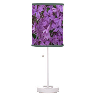 Purple lilacs romantic elegant purple floral photo table lamp