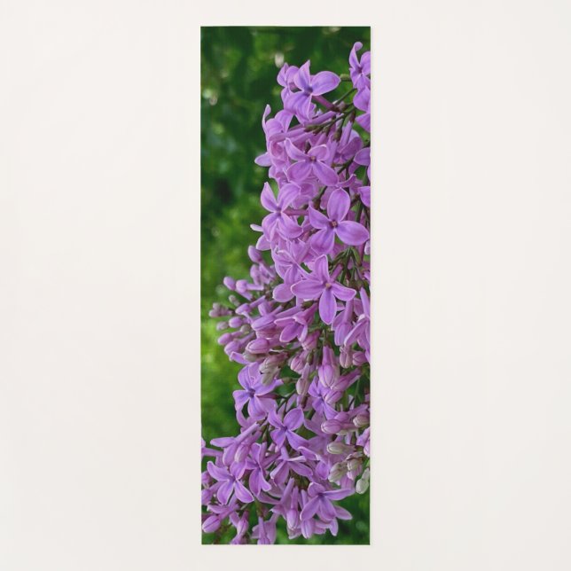 Purple lilacs romantic elegant purple floral photo yoga mat (Front)