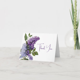 Purple Lilacs Thank You Invitation
