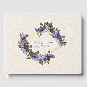 Purple Lilics Romantic Wedding Guest Book