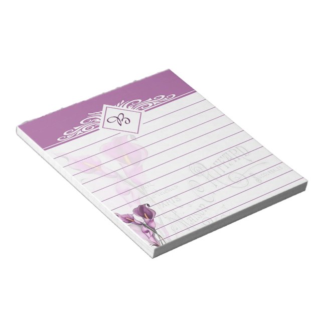 Purple lilies notepad (Angled)