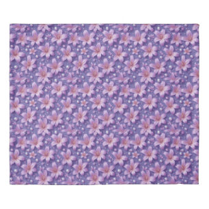 💜 Purple Lilies Pearl Elegant Floral Luxury Style Duvet Cover