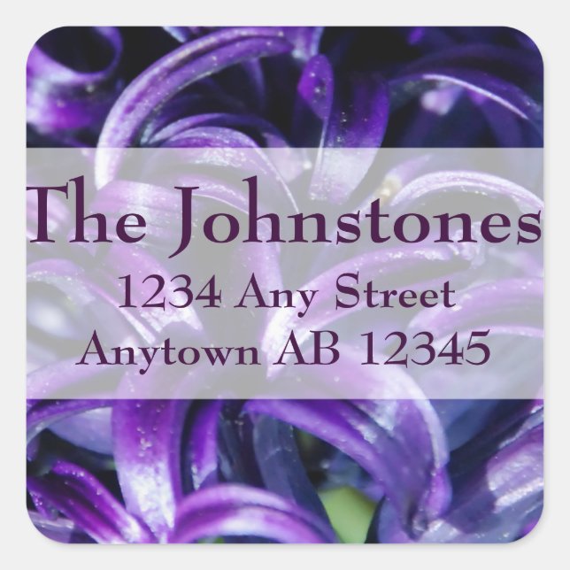Purple Lilies Wedding Return Address Label (Front)