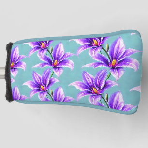 Purple Lilly of the Valley Pattern  Golf Head Cover