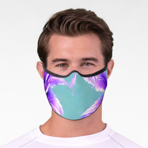 Purple Lilly of the Valley Pattern  Premium Face Mask