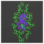 Purple Lily Flower on black Fabric