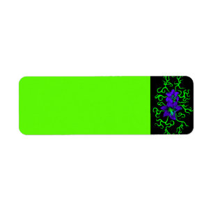 Purple Lily Flower on black Label