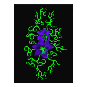 Purple Lily Flower on black Photo Print