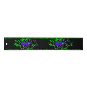 Purple Lily Flower on black Ruler