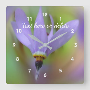 Purple Lily Flower Personalized Square Wall Clock