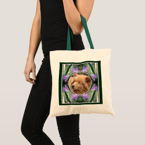 Purple Lily Flowers Frame Create Your Own Photo Tote Bag
