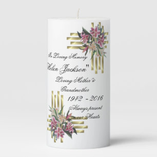 Purple Lily Flowers Memorial Candles Decoration