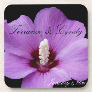 Purple Lily Up Close Beverage Coaster