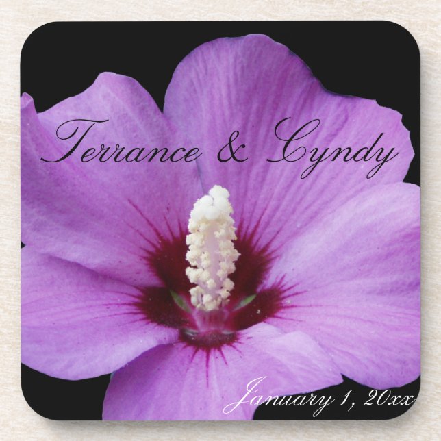 Purple Lily Up Close Beverage Coaster (Front)