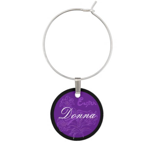 Purple Lily _ Wine Charm