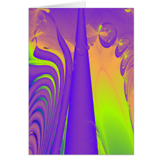 Purple, Lime Green and Orange Fractal Design. Cards