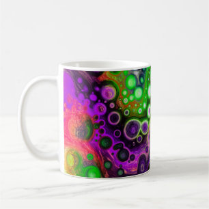 Purple, Lime Green, Black Fluid Art Coffee Mug
