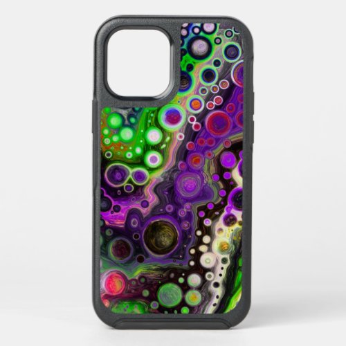 Purple Lime Green Black Fluid Art OtterBox Symmetry iPhone 12 Pro Case