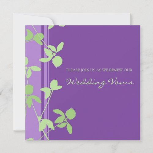 Purple Lime Wedding Vow Renewal Invitations