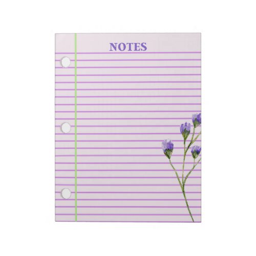 Purple Lined_ 85 x 11 in Modern Stationery Notepad