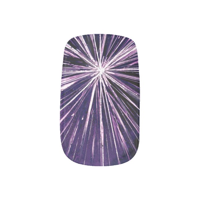 Purple Lines Minx Nail Art (Left Thumb)