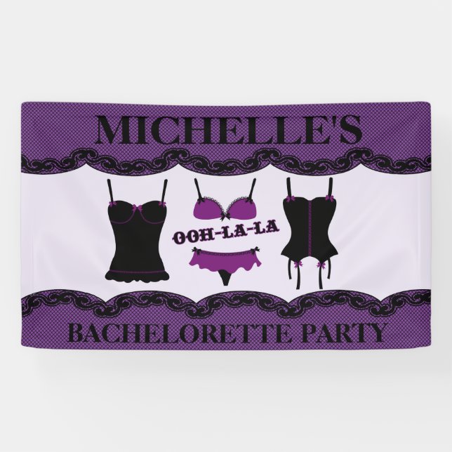Purple Lingerie, Bachelorette Party Banner (Horizontal)
