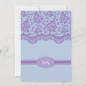 Purple lingerie shower. Elegant bridal party Invitation (Back)