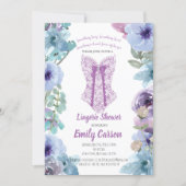 Purple lingerie shower. Elegant bridal party Invitation (Front)