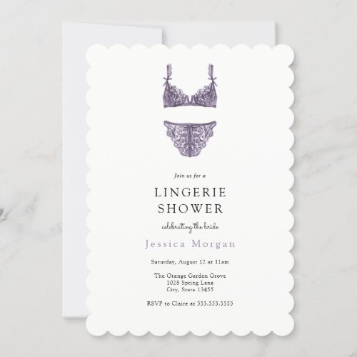 Purple Lingerie Shower Invitation