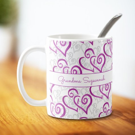 Purple Linked Heart Artwork Custom Mug