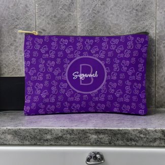 Purple Linked Heart Pattern on Dark Purple Custom