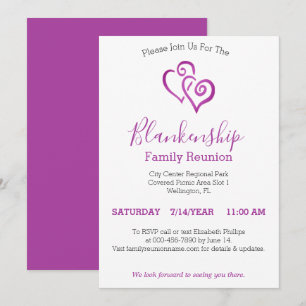 Purple Linked Hearts Family Reunion Template