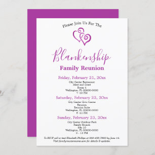 Purple Linked Hearts Family Reunion Template