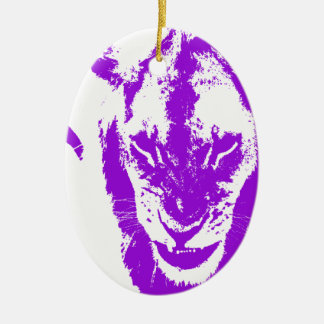 Purple Lion King Ceramic Ornament