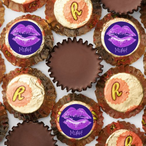 Purple Lipstick Print Reeses Peanut Butter Cups